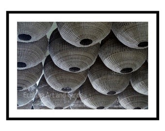 Large Rustic Wall Decor, Rustic Art Print, Wicker Lamp Shades, Fine Art Photography, Living Room Art, Cottage Decor