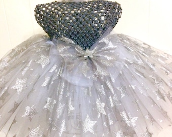 Just Wanta Be A Star- Silver Tutu Ready2Ship Perfect for: spring, Easter, OOC, pageant wear, photo prop, birthday tutu,