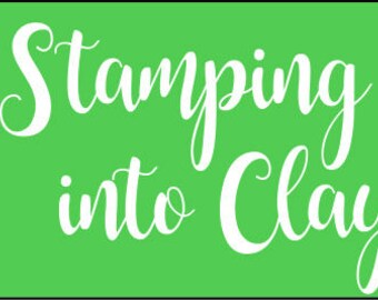 Stamping into Clay. Polymer rubber stamps, artwork, text, logos stamps. Clay design stamps with your artwork. Pottery stamping 1, 2, 3 inch