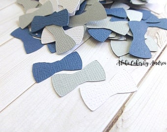 Bow Tie Confetti, Baby Shower Decor, Navy Blue Gray White, Its A Boy, Little Man Party Ideas, Wall Decor, First Birthday, 1 inch Set of 200