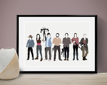 The Walking Dead Cast Poster, People, Art Print, Home Decor