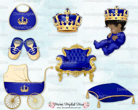 Download Sleeping Baby Prince Royal Blue Gold Ornate Crown Rococo Chair