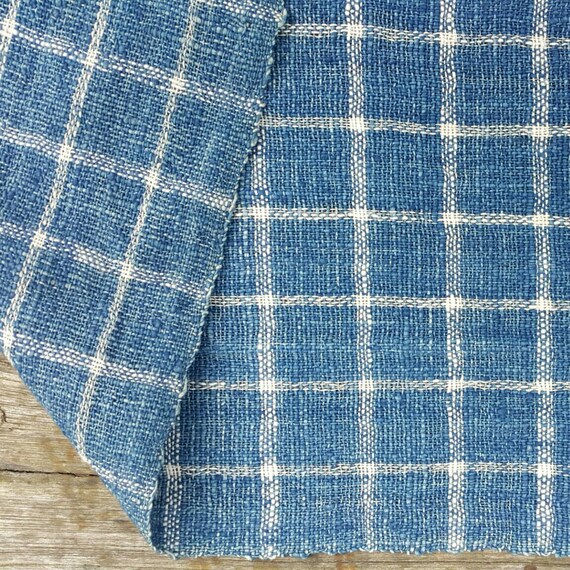 hand woven natural indigo dyed cotton fabric by the meter (HTH21) from