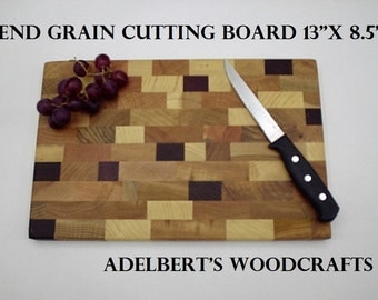13" x 8.5" x 1 " wood cutting board Made in America.