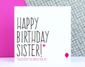 sister birthday card etsy