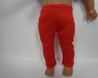 Red Knit Leggings for 18 Inch Dolls--Shown on my American Girl Doll