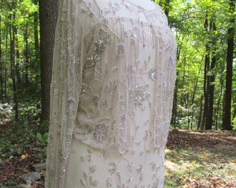 Beautiful Gorgeous Dark Ivory with Equisite Silver Beading