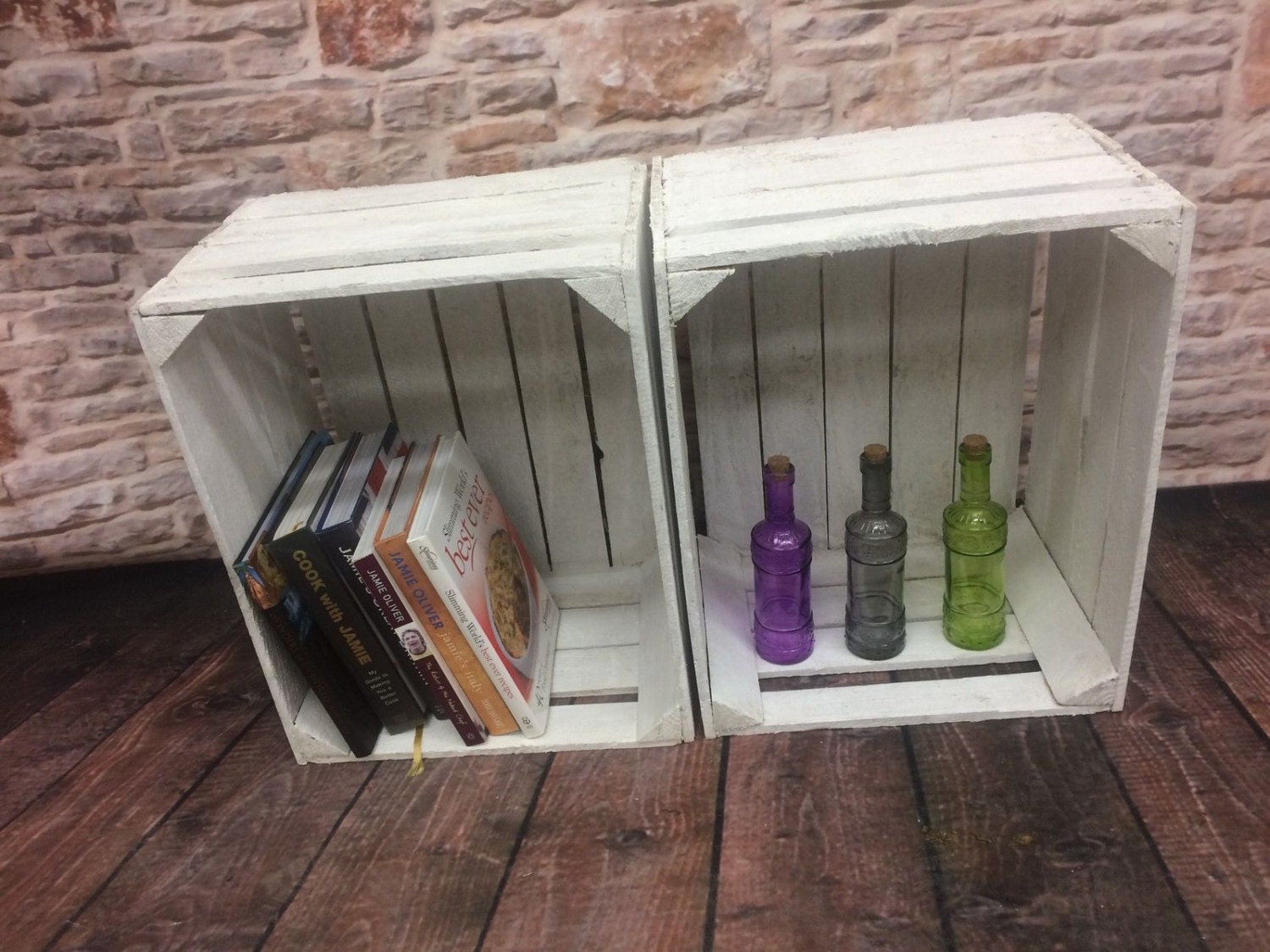 WHITE Painted European Apple Box Fruit Crate Shabby Chic WHITE Painted European Apple Box Fruit Crate Shabby Chic