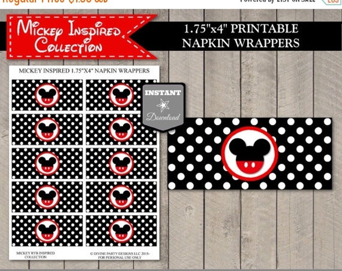 SALE INSTANT DOWNLOAD Mouse Napkin Wrappers/ Printable Diy / Classic Mouse Collection / Item #1561