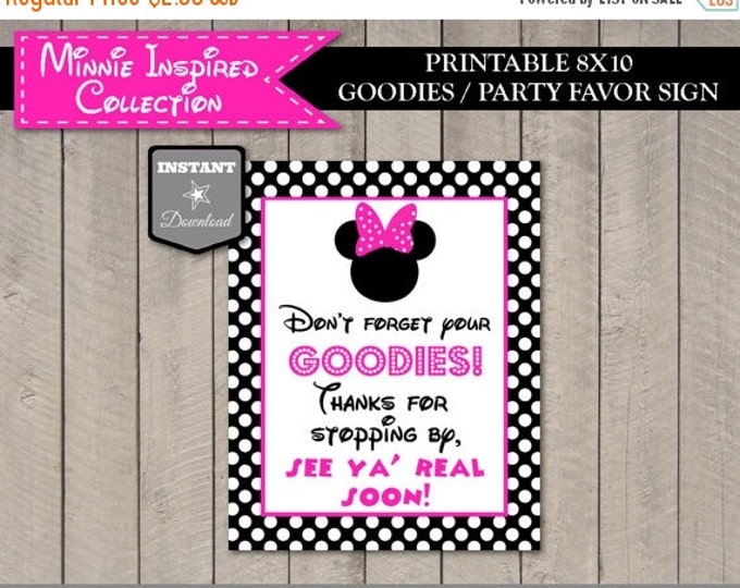 SALE INSTANT DOWNLOAD Hot Pink Mouse 8x10 Don't Forget Your Goodies Printable Party Sign/ Hot Pink Mouse Collection / Item #1713