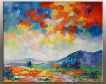 Large Art, Landscape Painting, Abstract Art, Wall Art, Canvas Art, Oil Painting Original, Palette Knife Painting, Large Canvas Wall Art