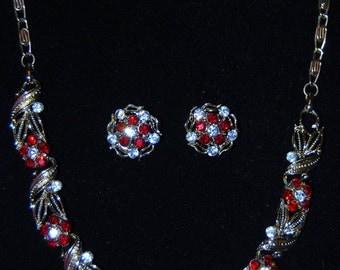 signed lisner necklace and earrings