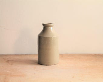Antique Stoneware Ink Bottle - Repurposed Vase - Rustic Modern - Urban Farm House - Display - Bud Vase