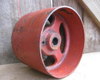 Vintage Primitive Cast Iron Pulley