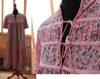 Vintage prairie dress, 70s 80s, cotton Medium size, boho hippie