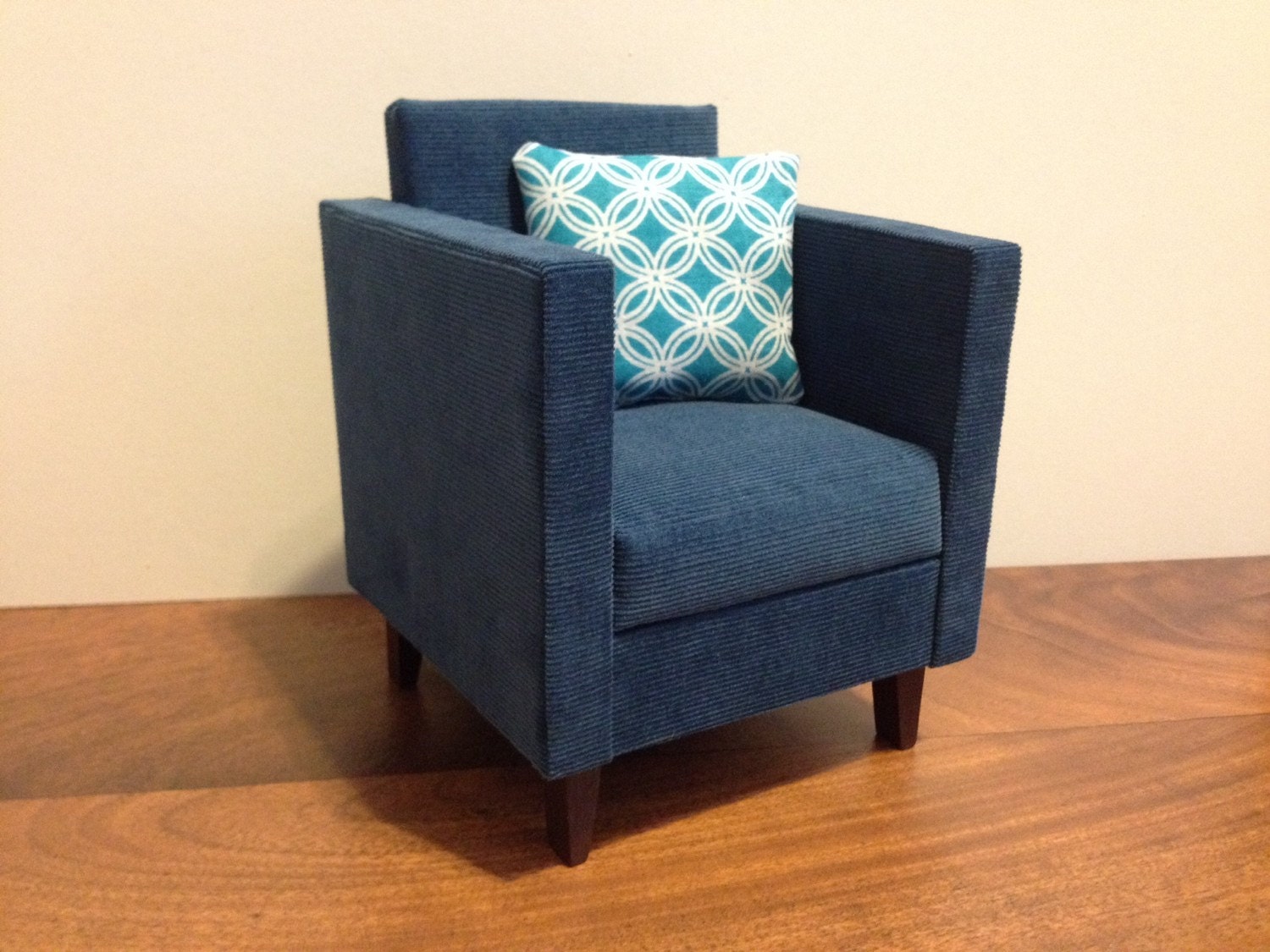 Modern Blue Chair Dollhouse furniture 16 scale playscale