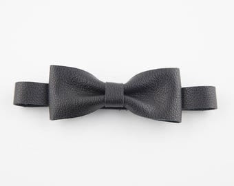 black leather bow ties for men, ring bearer bow tie, bow ties for boys, page boy, groomsmen bow tie, cake smash outfit boy, father of the