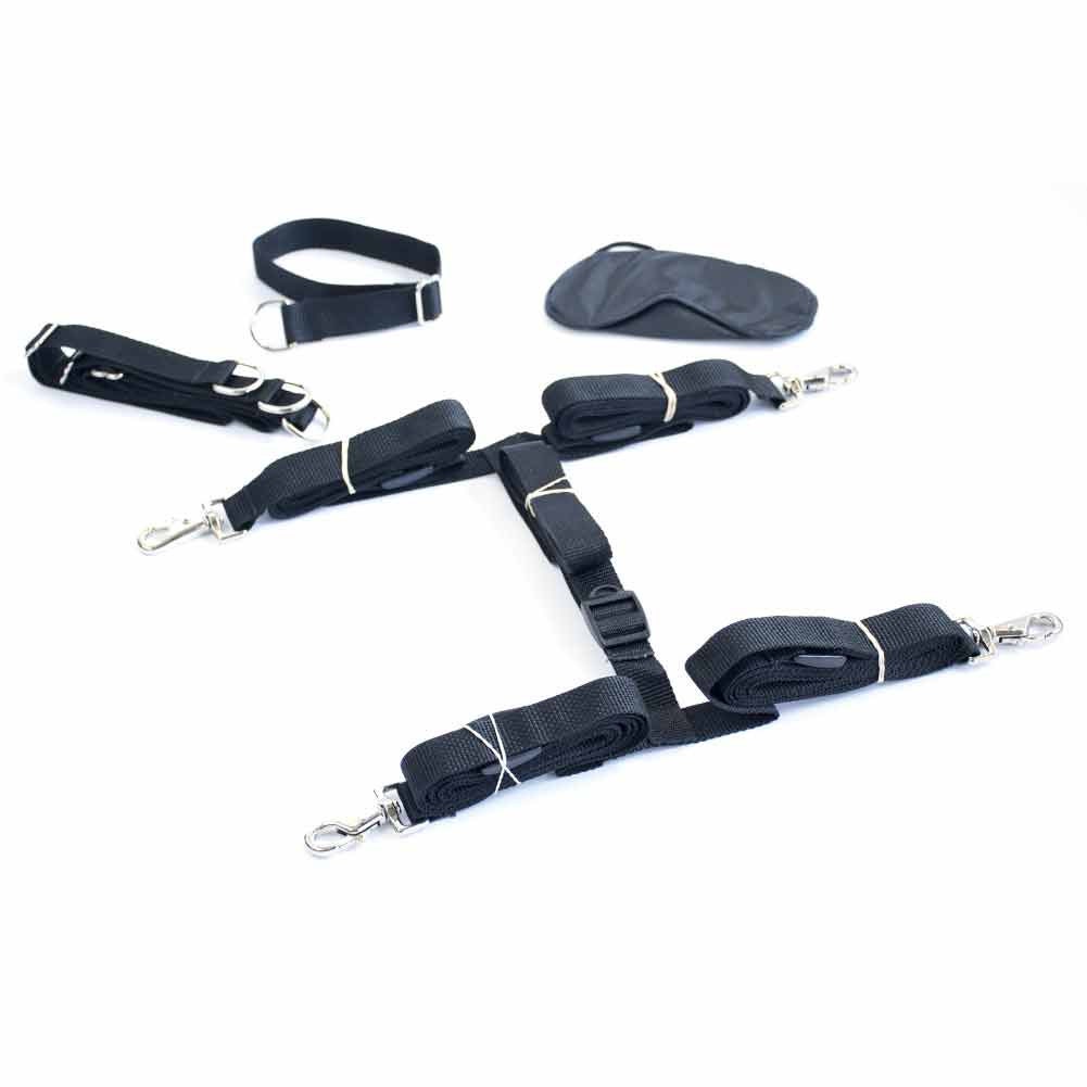 Premium Bed Restraint Kit with Basic Cuffs and Blindfolds