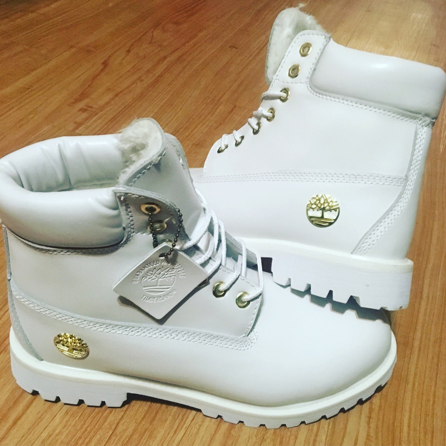 White and Gold Timberland Men