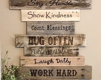 Family Rules Sign/Wood Sign/Family Art/Rustic Wall Decor/Farmhouse Decor/Country Home Decor/Family/Inspirational Decor/Rustic/Reclaimed Wood