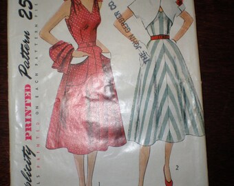 1950's Sundress with Bolero Jacket Sewing Pattern Size 13 Bust 31 SIMPLE TO MAKE Simplicity #3490