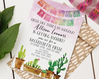 Fiesta Bachelorette Invitation | Custom Invitation | Editable Bachelorette Party Invitation | Fiesta Bacherlorette | Cactus Instant Download