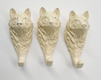 Wolf Hook/Animal Hook/Nursery/Animal Hook/Game of Thrones/Boho/Rustic Hook/Wolves/Mancave/Towel Hook/Coat Hook