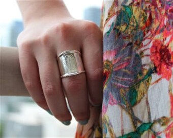 Monogrammed Ring, Sterling Silver Ring, Engraved