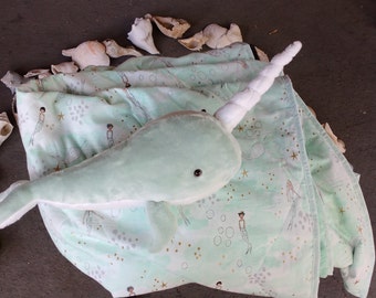 Fabric Bedding/Blanket Narwhal