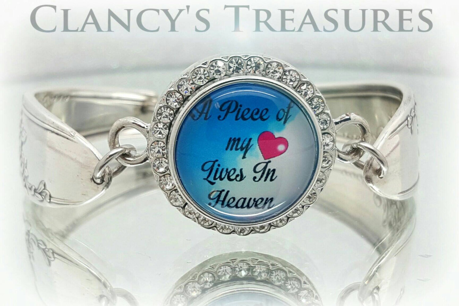 Spoon Snap Bracelet size 6 with Piece of my heart lives