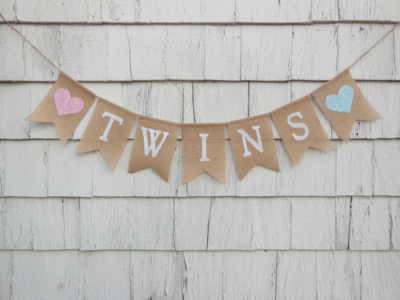 Twins Banner Twins Bunting Twins Baby Shower Banner Twins