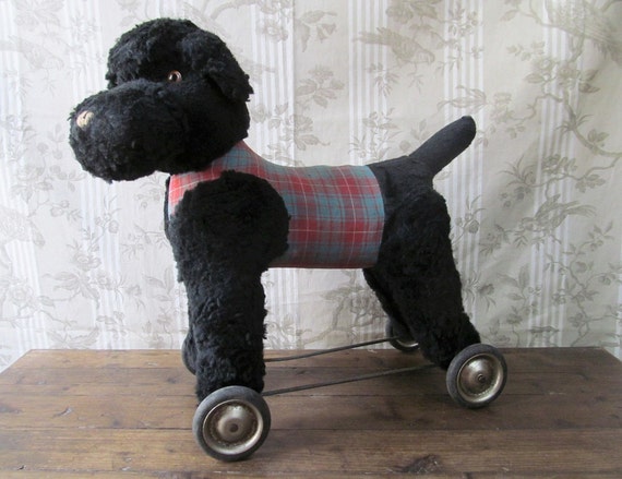 stuffed black poodle toy