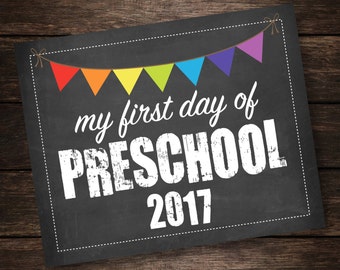 Chalkboard Sign - School Signs - School Chalkboard - First Day Sign - My First Day - Preschool Printable - First Day of School Printable