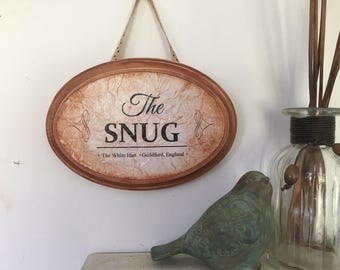 The snug, snug room sign, pub sign, bar signs, english snug sign, snug pub plaque, english pub sign,