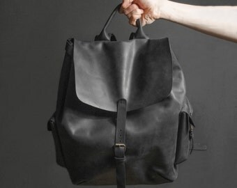 Leather backpack Mens leather backpack Leather rucksack Travel backpack Oversize leather backpack Father's day gift Gift for men