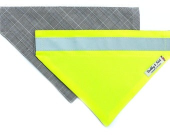HI VIS / POW Check Reversible Dog Bandana