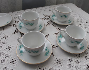 Four Vintage China tea cups and saucers