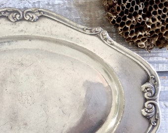 Vintage hotel silver serving tray from The Belmont New York