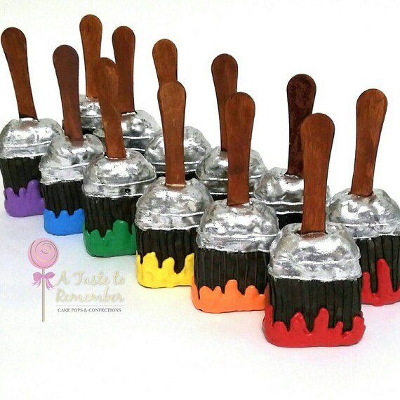 12 Paint Brush Rice Krispies Treats Any Color