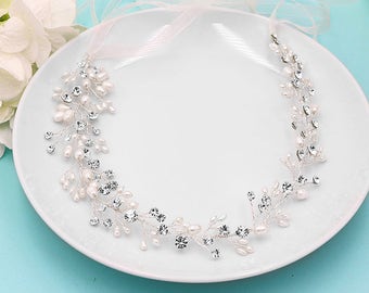 Wedding Hair Vine, Bridal Wedding Headpiece Vine, Flexible Vine Handwired Crystal Hair Piece, Wedding Hair Accessories, Hair Vine 207993970
