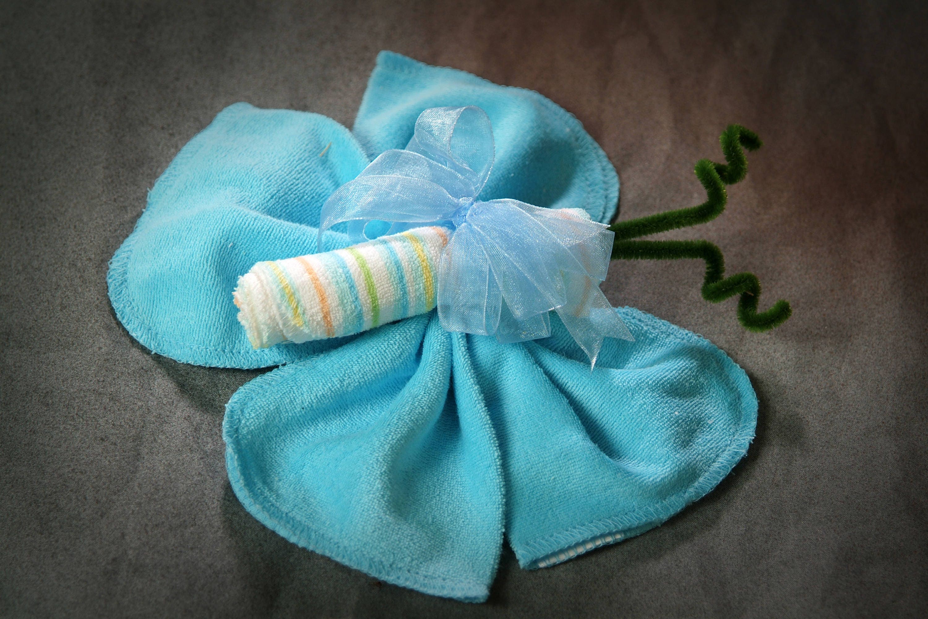 Baby Shower Favor Baby shower Washcloth Butterfly made with