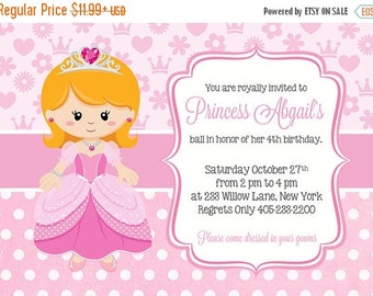 Items similar to Custom - Printable PDF - Princess Birthday Invitation ...