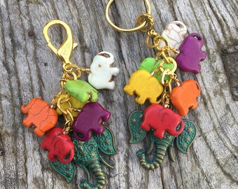 ELEPHANT Purse Charm | Indian Elephant Purse Charm | Elephant Charm | Talisman Purse Clip | Elephant Key Chain |