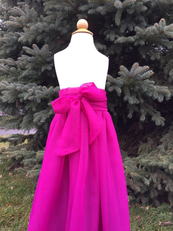 Magenta chiffon skirt any length and color flowergirl skirt