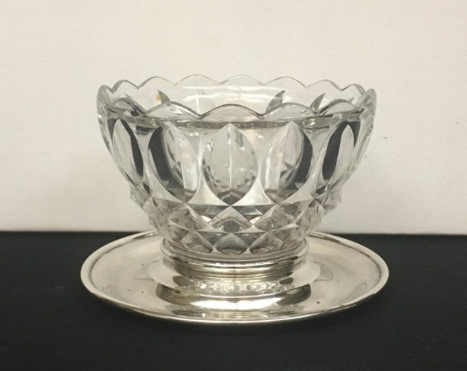 Storewide 25% Off SALE Vintage Sterling Silver Heavy Matching Crystal Table Coasters Featuring Elegant Rope Trim Designs