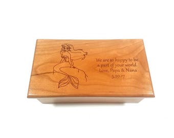 Personalized Little Mermaid Music Box, Disney Music Box, Childrens Music Box, Areil Music Box, The Little Mermaid Jewelry Box, Your World