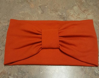 Burnt Orange Women Wide Headwrap Jersey Knit Headbands Boho Head Wraps Adult Turban Headband Yoga Workout Headband