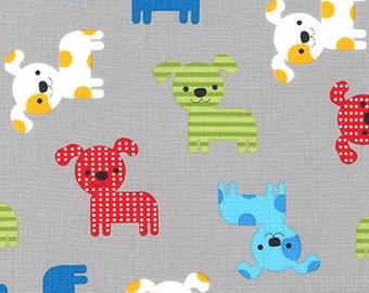 Ann Kelle for Robert Kaufman - Urban Zoologie Puppies Primary (Half metre)