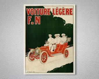 Voiture Legere F.N. - Vintage Car Poster - Poster Print, Sticker or Canvas Print