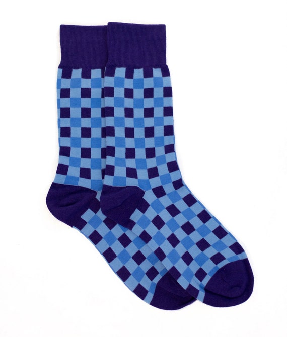 Checkered Socks Checkerboard Socks. Mens Socks. Mens Dress